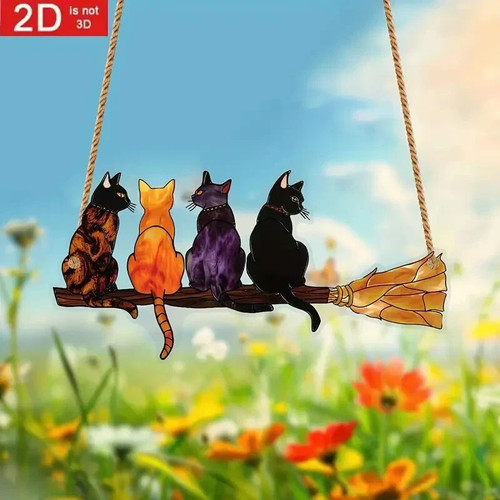 Witches broom cats shaped - cats,