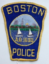 Obsolete GENUINE cheesecloth American US USA Boston Police MA sailboat patch