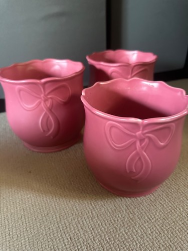 Plant pots pink with bow - pots,