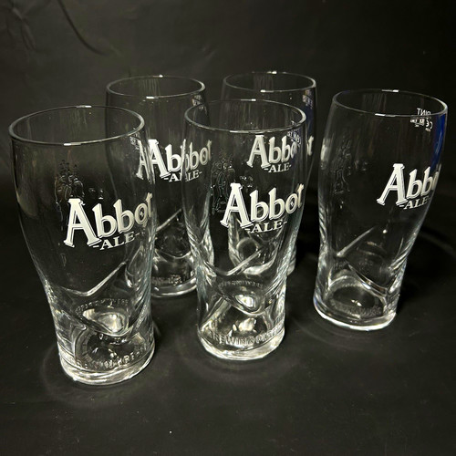 Abbot ale pint beer glasses - abbot,