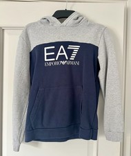 Genuine Armani EA7 Boys Navy and Grey Hoodie  Age 12 Years