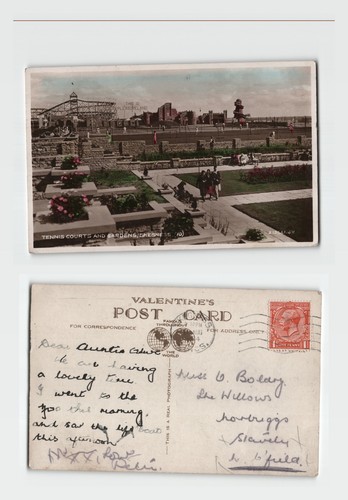 Postcard tennis courts and - -,