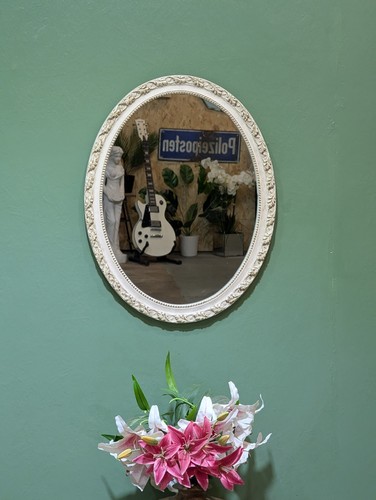 Vintage french mirror oval - vintage,