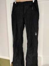 Women’s Spyder Insulated Salopettes Size 6, black with silver