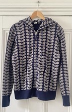 Orla Kiely Uniqlo Women’s Navy Blue Stem Print Hoodie Hooded Zip Jacket L UK 14 