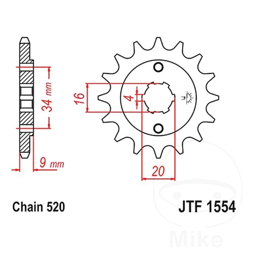 Front sprocket 520 - front,
