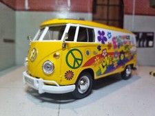 VW T1 Flower Power Hippie Van Type 2 Volkswagen 1962 1:24 Scale Model Bus