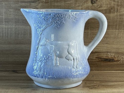 Antique stoneware pottery cow - antique-stoneware-pottery,