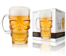 Final Touch Gothic SKULL BEER Lager Pint Glass Halloween Barware Unusual Gifts