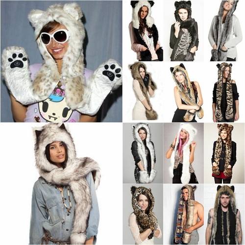 Ladies fluffy furry hooded - fluffy,