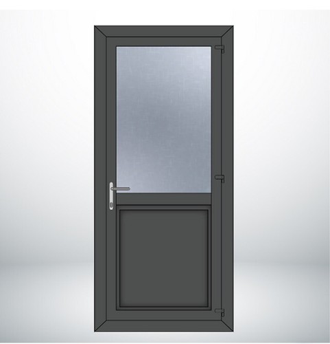 Upvc single door half - half, glass