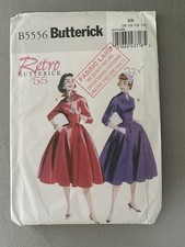 Retro 1955 Butterick B5556 Rockabilly Dress 8-10-12-14 Reprint Pattern