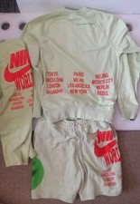 Nike Green Cotton "World Tour" Graphic Beaverton Oregon ,Three-piece Set, Small