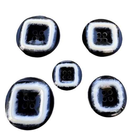 Black ivory designer buttons - ivory,