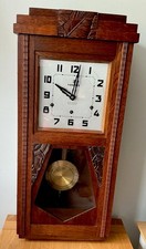 An ART DECO VEDETTE DUPRE VALENCE OAK WALL CLOCK