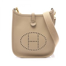 HERMES Evelyne TPM Amazon Shoulder Bag Clemence leather Beige Marfa Used GHW W