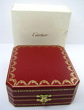 CARTIER LIGHTER BOX RED BOX w/LATCH, BLACK INTERIOR Must de Cartier COT 10089