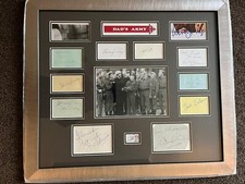 DADS ARMY 29 x 25 FRAMED SIGNED CARDS & PHOTO. COA's