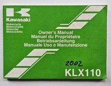 VERY GOOD USED CONDITION GENUINE KAWASAKI KLX 110 MX OWNERS MANUAL 2002 MODELS