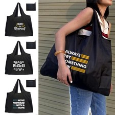 phrase Large Foldable Reusable Women Shopping Bag Eco Tote Handbag shoulder bags