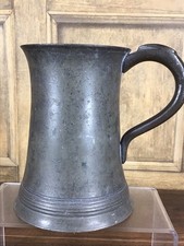 ANTIQUE PEWTER QUART TANKARD