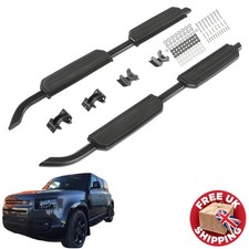 FOR LAND ROVER DEFENDER 110 L663 RUNNING BOARD SIDE STEPS BLACK EDITION 2020+