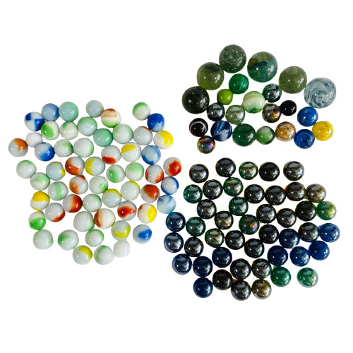 Glass marbles milky white - glass,