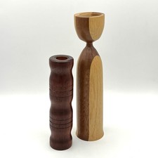 Pair Hand Turned Tall Wooden