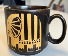 Royal Alma Vintage 1970’s Brown Mug with Elephant Pattern Made In England