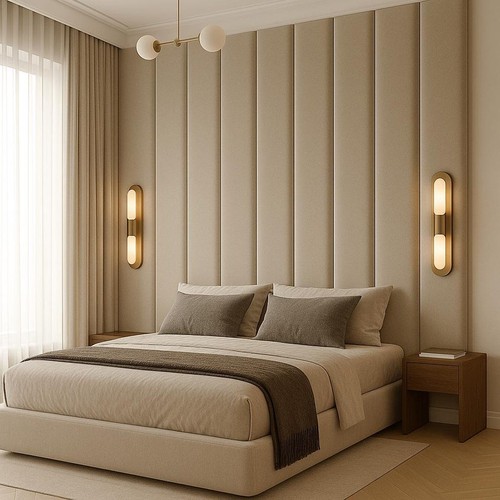 Luxury velvet headboard wall
