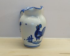 HB Quimper France vintage Rooster vase Hand Painted signed