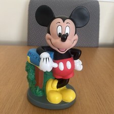 Disney Mickey Mouse Money Box Piggy Bank Vinyl Plastic 22x14x10cm
