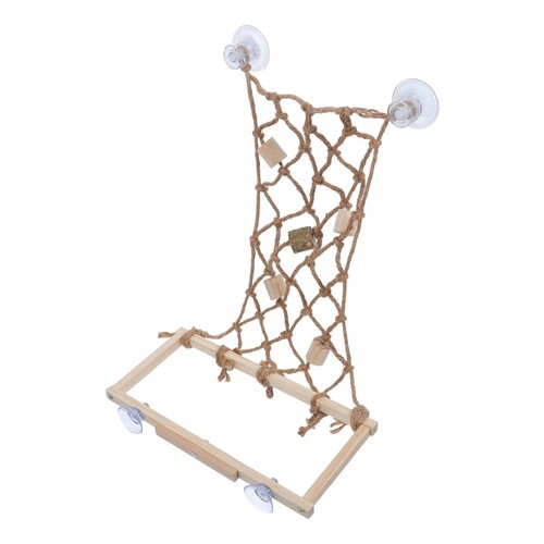 Wooden bird stand with - bird,
