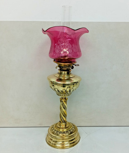Antique oil lamp veritas brass - antique,