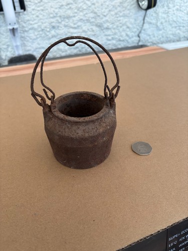 Vintage cast iron glue pot - cast,