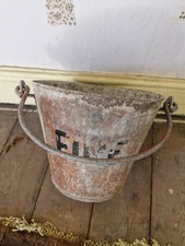 Vintage Red Metal Fire Bucket