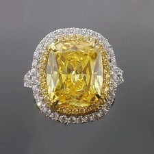4 Ct Canary Yellow Cushion Cut