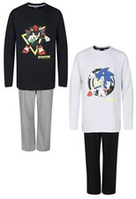 Boys Sonic Pyjamas Long Sleeve PJ Sets 6 to 15 Years Cartoon Game Night Wear