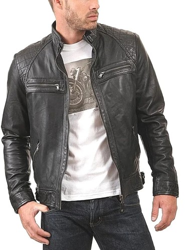 Cafe racer black brown - brown, leather