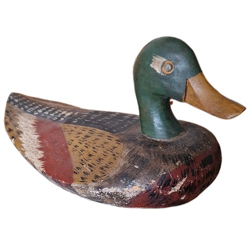 Antique duck decoy - antique, carved