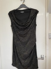 Billie & Blossom By DP Size 16 Black Dress With Gold Sparkle