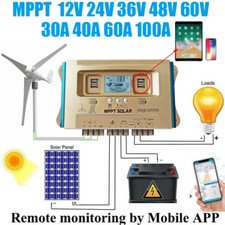 Wind Solar Energy Hybrid Charge Controller MPPT 30A 40A 60A 100A 12V 24V 36V 48V