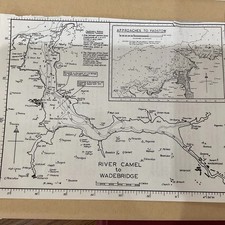 VINTAGE SEA CHART / NAUTICAL MAP 1971 - River Camel To Wadebridge + Padstow