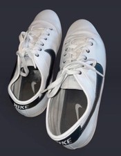 *RARE* UK 8.5 - Nike Classic Flash Leather White Black Vintage Mens Trainers