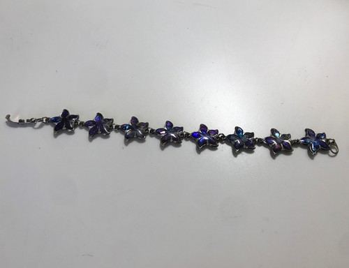 Blue shimmery flowers silver - shimmery,