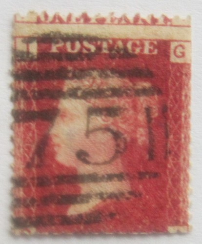 Queen victoria red plate - victoria, 1d