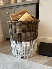 Extra Large Rattan Round Wicker Log Storage Woven Basket Fireplace Wood Fire