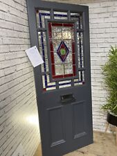 # Deposit Taken # LEADED GLASS -PERIOD VICTORIAN DOOR - ANTIQUE More In Stock !!