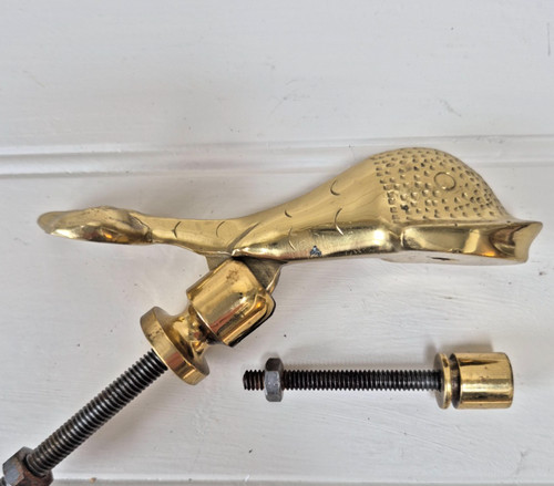 Vintage solid brass dolphin - brass,