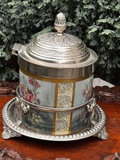 Antique  Fairy  silver plated Acorn Detailed Carlton’s fantasia Biscuit Jar